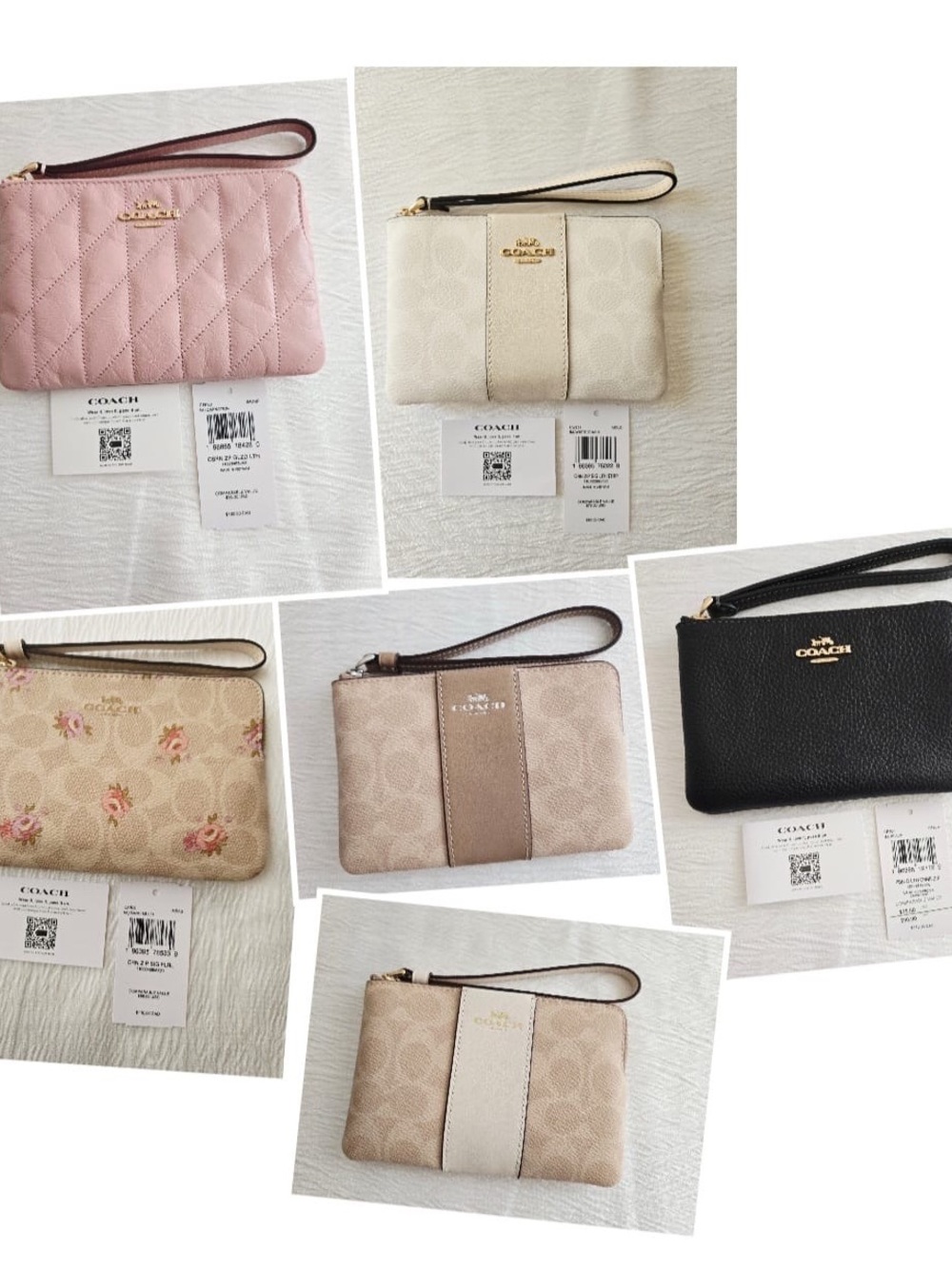 Coach Wallet Córner Zip Wristlet Lot 6 Pzas